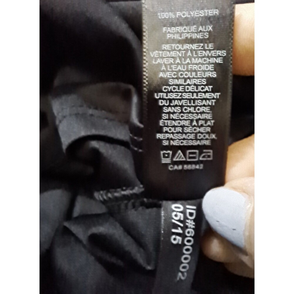 Express Dress Small Black Sheer Top Lined Pockets Elastic Waist Lace Up V-Neck - Picture 5 of 10
